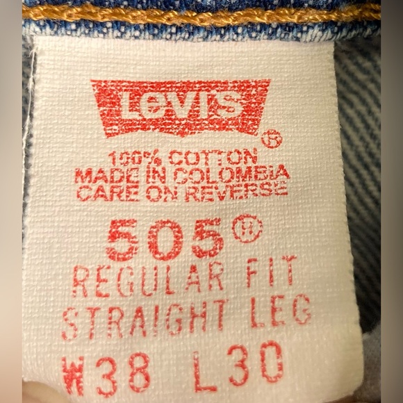 VTG 90s Levi's Men's 505 Straight Jeans Y2K - Picture 7 of 8